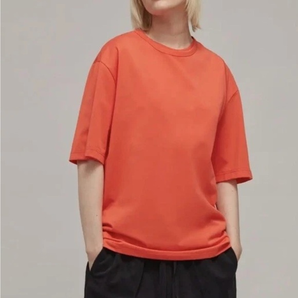 Y-3 LAYERED SHORT SLEEVE TEE Yohji Yamamoto Women’s Size XS NWT Y3 Orange - Picture 1 of 6
